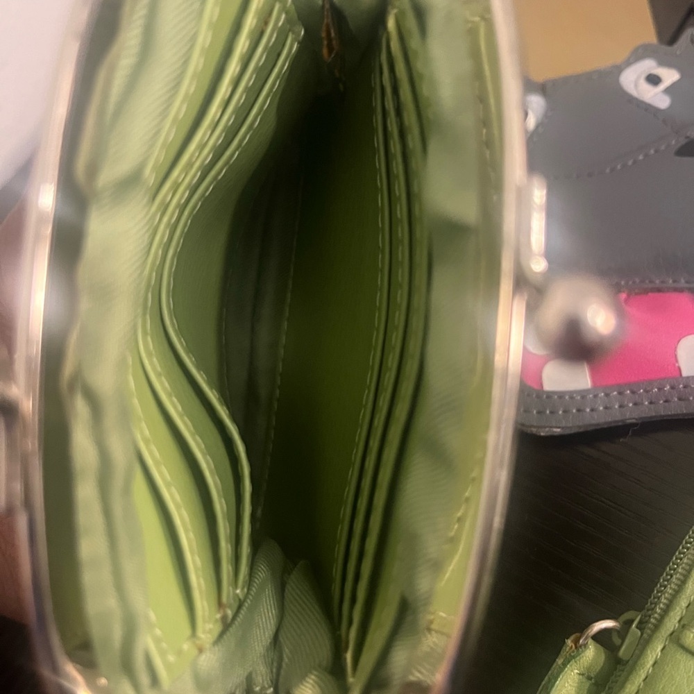 Genuine Leather Green wallet set  and Gray Hippo  Wallet - Picture 3 of 3